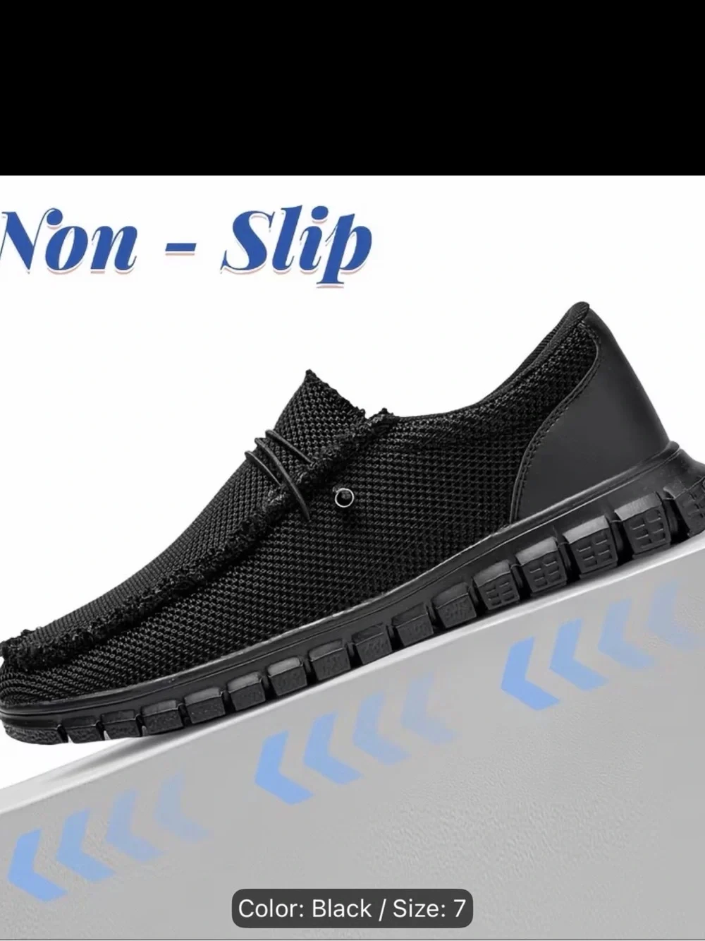 Men's Black Knit Casual Slip-On Shoes